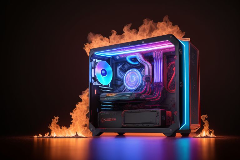 gaming pc on fire