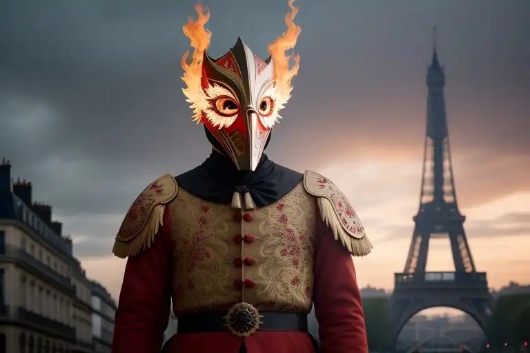 jo paris 2024 porteur flamme masque