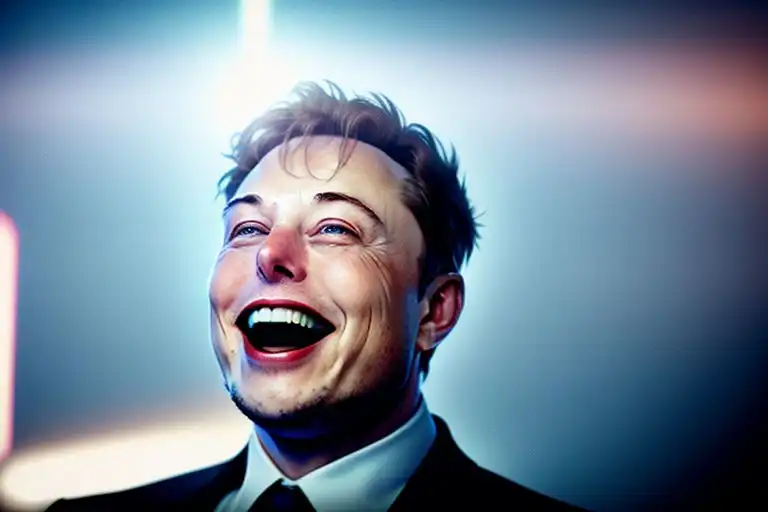 elon musk rigole rire