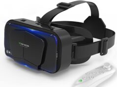 Casque VR 3D, Compatible iPhone & Android, 2K HD, Lumière Anti-Bleue, Jeux et Films.