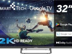 TV LED HD 32" Smart Google 32HG01V, HDMI, USB, Résolution 1366x768, Classe énergétique E.